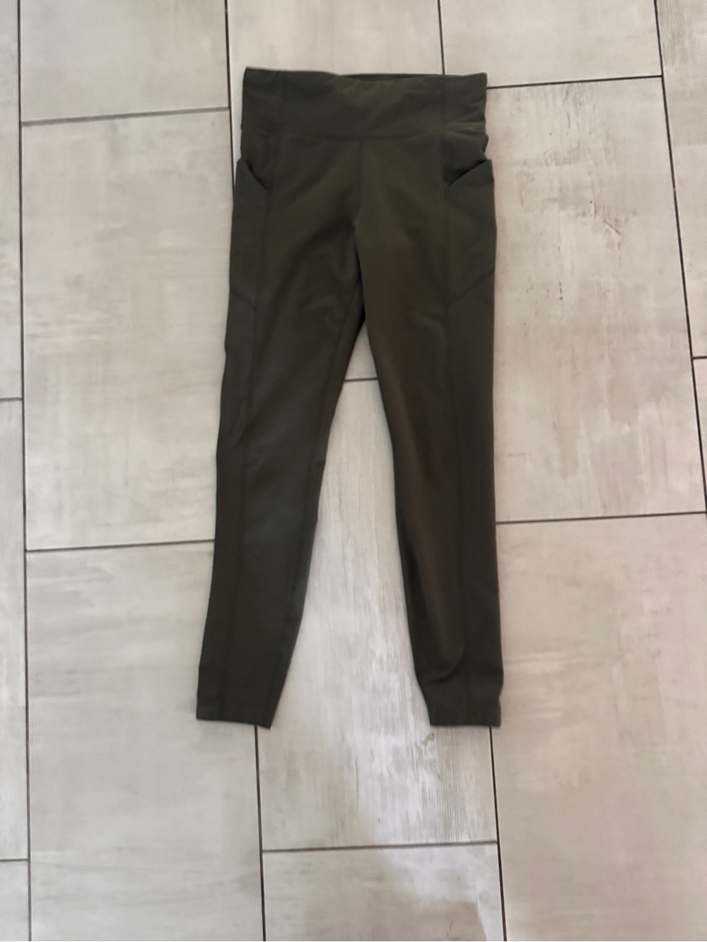 Lands' End Olive Green High-Waist Leggings - S